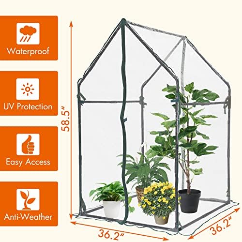 Gardzen Mini Greenhouse 36.2”(L) x36.2”(W) x59.5”(H) - Image 2