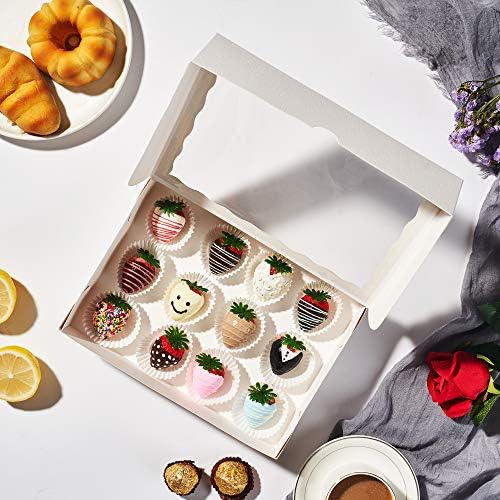 48PCS 10" x7x2.5 Premium White bakery box with window for Cookies - Image 4