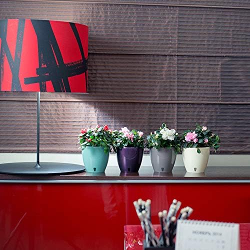 DECOPOTS - 3 Pack Self Watering Planter - Indoor/Outdoor Decorative Flower Pot with Drainage Cartridge and Water Level Indicator (6.7", Lime) - Image 4