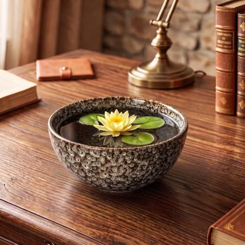 Bowl Planter, 8 Inch Ceramic Succulent Pots, White Leopard - Image 4