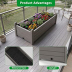 Small Raised Garden Bed, Durable Resin Planter Boxes Outdoor with Drain Plug and Water Level Monitor for Plants Vegetables Flowers Fruits(Grey) - Image 6