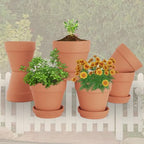 4 Inch Clay Pot for Plant with Saucer, Flower Pot with Tray, 12 Pack Small Terra Cotta Plant Pot with Drainage Hole, Terracotta Pot for Indoor Outdoor Plant, Great for Plants (4inch 12Pack) - Image 3