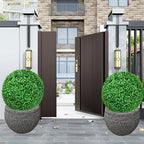 Artificial Plant Topiary Ball Dia 11in, Faux Boxwood Decorative Balls, Decorative Faux Greenery Fake Plants, Small Artificial Plants, Topiary Tree Plants, Grass Ball for Backyard Garden - Image 2