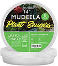 MUDEELA 6-Pack Plastic Plant Saucers Tray for Indoor, 14 Inches, Clear by MUDEELA