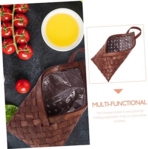 4pcs Rustic Wall Hanging Woven Basket for Flower Arrangement Storage Decorative Basket for Kitchen Home Organizer Versatile Wall Decor with Pastoral Style - Image 2