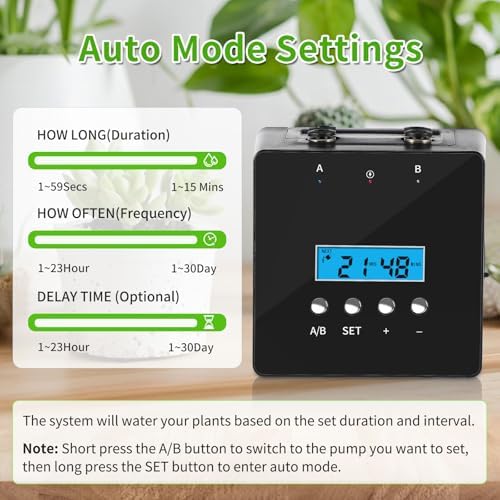Plant Watering Devices - Dual Pump Automatic System for 20 Pots, 30-Day Smart Timer with USB-C Charging – Ideal for Indoor Gardens & Balconies - Image 4