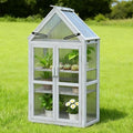 Mini Greenhouse , Tiered Plant Stand for Indoor/Outdoor Use, Small Wooden Green House with Adjustable Shelves & Roof Panels, Greenhouse Cabinet Fit for Plants, Herbs, Tomatoes by NOIBAD