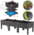 Elevated Planter Box with Legs Plastic Raised Garden Bed for Indoor Outdoor - Image 5