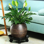 4 Packs Plant Caddy with Wheels 11.8" Plastic Rolling Plant Stands Heavy-Duty Plant Dolly with Casters Indoor Outdoor Wheeled Plant Roller Base Large Planter Saucers Plant Mover, Black - Image 7