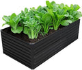 DIIYIV Galvanized Raised Garden Bed Kit Outdoor Patio,6x3x2ft Large Rectangular Metal Planter Boxes,Deep Root Box Planter for Gardening,Vegetables,Flowers,Herbs-Black by DIIYIV