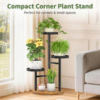 LASZOLA Corner Plant Stand Indoor Flower Shelf Tall, 3 Tiers Metal Black - Image 6