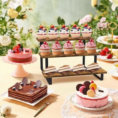 ELITEROO 3 Tier Display Shelf, Portable Wood Retail Cupcake Dessert Stand - Image 5