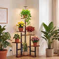Plant Stand Indoor with Grow Lights, 6 Tiered Corner Plant Stands for Indoor Plants, Max Height: 43" Corner Shelf & Plant Shelf, Flower Display Holder, Corner Shelves for Living Room Gardening Warm Light Auto Timer 3H/9H/12H by Museluce