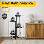 4 Tier Plant Stand Indoor Outdoor, 31 Inch Tall Metal Plant Shelf Waterproof, Plant Holder with Folding Design For Home, Living Room, Black - Image 2