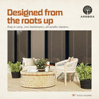 ARBORA 16" Whiskey Barrel Planter - Polyresin Large Outdoor Plant Pot - Image 5