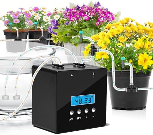 Plant Watering Devices - Dual Pump Automatic System for 20 Pots, 30-Day Smart Timer with USB-C Charging – Ideal for Indoor Gardens & Balconies by DAOTAILI