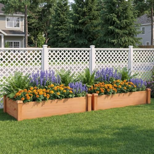 GIANTEX 48" Wooden Raised Garden Bed, Rectangular Planter Box, Orange - Image 2