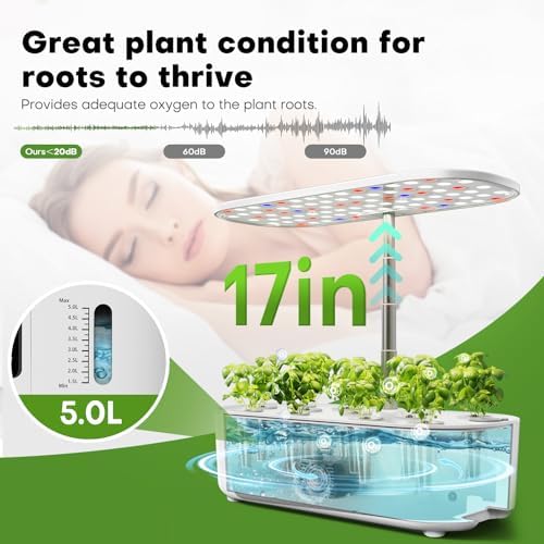 Ahopegarden Indoor Garden Hydroponics Growing System 12 Pods with LCD Touch Panel White & 52PCS Hydroponics Pods Kit - Image 5