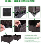 Elevated Planters Raised Garden Beds Plastic, Vegetables Plant Raised Bed Kits, Set of 2 Flowers Vegetables Growing Box with Legs & Drainage Holes for Garden Patio Balcony Restaurant, Espresso - Image 5