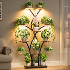 Plant Stand Indoor with Grow Lights - 9 Tiered Corner Plant Shelves Tall by EVAWOO