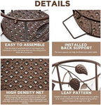 Iron Art Metal Railing Flower Pot Hanging Basket for Indoor Pot Holder Hanger 3 Pack Outdoor Plants Perfect for Porches and Patio Decor Leaf Pattern (Champagne) - Image 4
