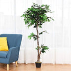 BestComfort 5.5 Feet Artificial Ficus Silk Tree, Decorative Indoor House Fake Plant, Artificial Leafy Tree Faux Potted Indoor Floor Plant for Home Office Decor by BECOMFORT