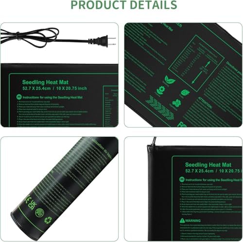 Seedling Heat mat | 4 Pack | Durable Waterproof | Heat Mats for Seed Starting,Seed Germination Heating Mat 10 x 20.75 Inch - Image 6