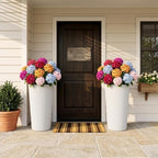 24" Tall Planters for Outdoor Plants with Insert, Set of 2 White - Image 3
