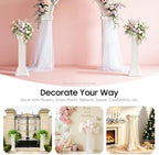 Roman Columns Wedding Stand Roman Pillar Plant Stand Plastic Greek Column Statue Pedestal Flower Pot Holder Decor, Wedding Event Party Elegant Decorative Column (White, 4Pcs, 11.81x35.43 Inch) - Image 5