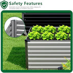 DIIYIV Galvanized Raised Garden Bed Kit Outdoor Patio,6x3x2ft Large Rectangular Metal Planter Boxes,Deep Root Box Planter for Gardening,Vegetables,Flowers,Herbs-Silver - Image 5