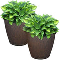 Sunnydaze Anjelica 15.25'' Large Plastic Planter Pot for Plants, Rust, 2pk by SunnydazeDecor