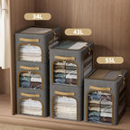 Storage Bins with Metal Frame, 3-Clear Windows Openings, 43L, Dark Grey - Image 4