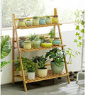 Folding Plant Stand,3 Tier Ladder Shelf for Flower Pot Display,Bamboo Plant Stand Storage Rack for Indoor & Outdoor Garden Balcony Living Room (Size : 70x40x96cm) by Antourlamm