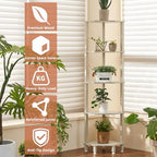 YUFAM 5-Tier Corner Shelf, Grey White - Image 5