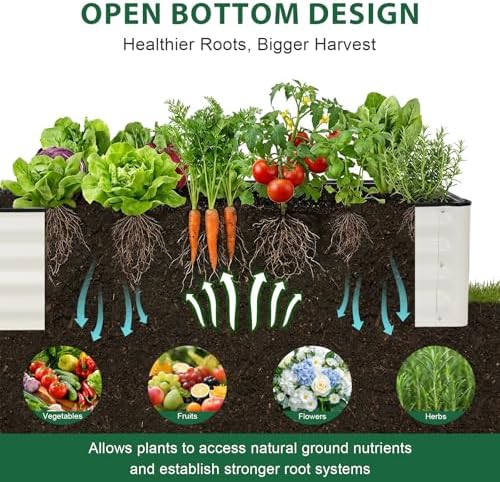 8x2x1 Ft Galvanized Raised Garden Bed (White) - Image 5