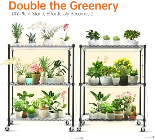 Bstrip DIY Plant Shelf with Grow Light, Adjustable, 29.5x13.8x70.9in - Image 6