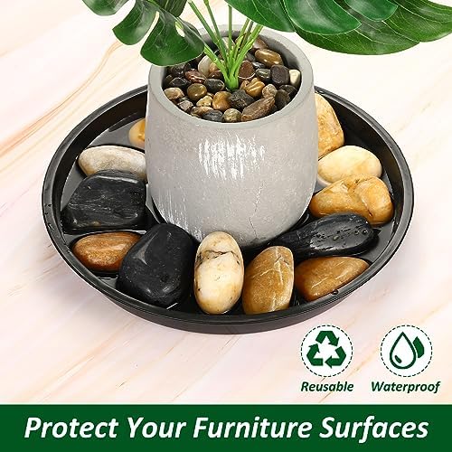PATIKIL 6-Pack Large Plastic Plant Saucer, 23 Inch, Plastic, Black - Image 6