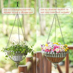 Set of 2 Metal Hanging Planters,Outdoor Hanging Baskets Garden Patio Porch. - Image 5