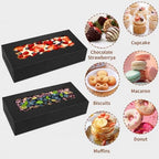 50 pcs Black Cookie Box,12x5.5x2.5 Inch Bakery Boxes with Window Pies Chocolate Strawberries Muffins Biscuit Pastry Dessert Box For Packaging - Image 3
