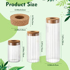 6 Sets Glass Plant Propagation Vases Cork Lid, 3 Size Desktop - Image 2