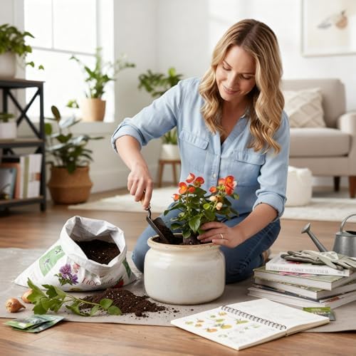 7.7″ Large Vintage Ceramic Plant Pot Pure Beige Rustic Planter with Ice Crackle Glaze & Drainage Hole for Indoor Outdoor Plants Farmhouse Home Kitchen Office Decor Gift for Women Teacher - Image 6