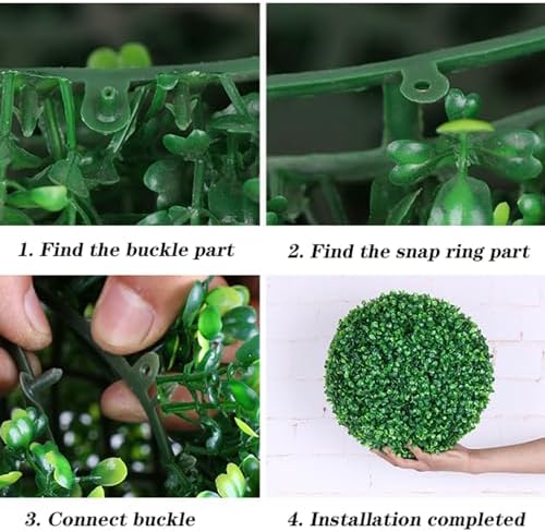 Decorative Faux Greenery Fake Plants 24in, Grass Balls Decorative Decor, Garden Spheres Outdoor, Decorative Balls for Home Decor, Artificial Plant Topiary Ball Tree - Image 7