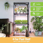 Indoor Greenhouse with Grow Light, 4-Tier Plant Stand, 27x19x59in - Image 2