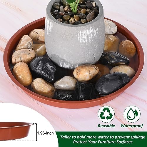 PATIKIL 4 Pack Large Plastic Plant Saucer, 22 Inch Plant Tray for Pots Round Plant Dish Plant Drip Trays Water Tray for Indoors Outdoors Garden, Red - Image 5