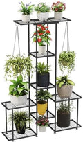 Plant Stand Indoor Outdoor, Metal 6 Tier Tall Hanging Plant Shelf for Multiple Flower Planter Large Heavy Duty Ladder Plant Holder for Garden, Black (y-201) by YUJCHMTZN