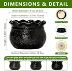 Ceramic Planter Pots, 8 Inch Plant Pot for Indoor Plants, Black - Image 2