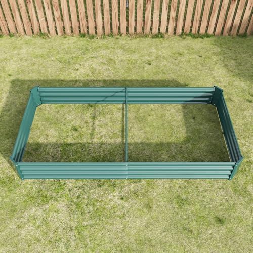8x4x1ft Metal Raised Garden Bed, Rectangular Outdoor Planter Box for Vegetables, Flowers & Herbs, Large Deep Root Elevated Garden Bed for for Backyard (Green, 8x4x1ft) - Image 6
