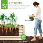 Best Choice Products 8x4x2ft Outdoor Metal Raised Garden Bed, Deep Root Planter Box for Vegetables, Herbs & Flowers, 478-Gallon Capacity, 100% Non Toxic Materials - Beige - Image 3