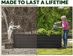 Plant & Plot Galvanized Raised Garden Beds Outdoor // 4×2×2 ft Planter Raised Beds for Gardening, Vegetables, Flowers // Large Metal Garden Box (Black) // Patented Tool-Free Design - Image 3