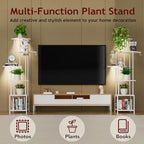 Homsorout Plant Stand Indoor with Grow Light - 6-Tier Metal Plant Shelf with Hanging Basket Hook, Corner Tall Flower Holder for Multiple Plants, Living Room Balcony Garden Patio, White - Image 6